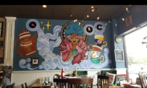 Mural on wall at Soul Brew